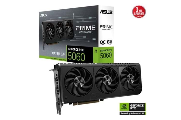 ASUS 8GB PRIME RTX5060-O8G GDDR7 128bit HDMI DP PCIe 5.0