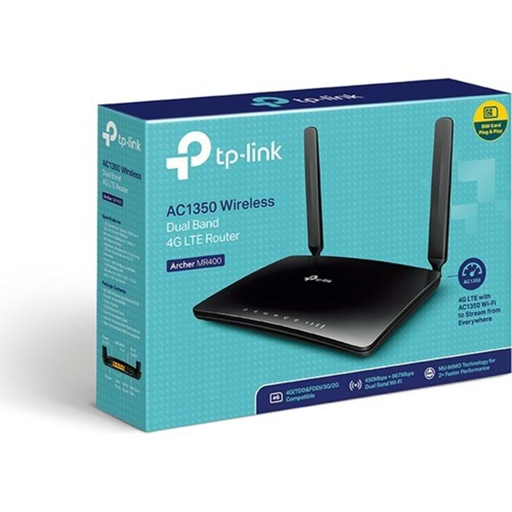 TP-LINK ARCHER MR400 AC1200 Dual Band 4G LTE Router