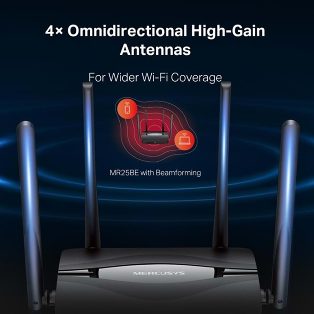 MERCUSYS MR25BE BE3600 WIFI7 DUAL BAND EV OFİS TİP ROUTER