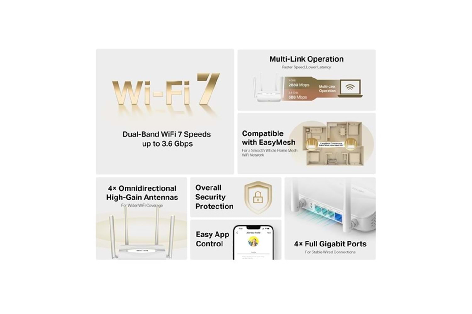 MERCUSYS MR25WBE WIFI7 BE3600 DUAL BAND ROUTER