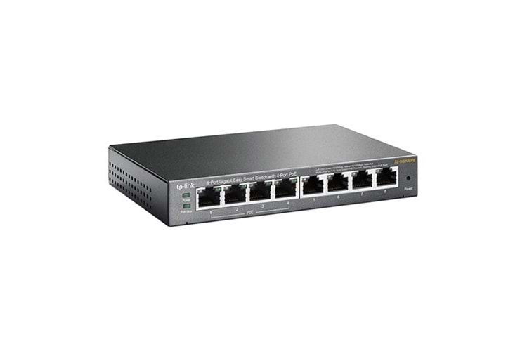 TP-LINK 8port TL-SG108PE 55w 4port PoE Yönetilebilir Switch