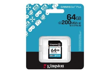 KINGSTON 64GB CANVAS GO+ SDG4/64GB SDHC HAFIZA KARTI