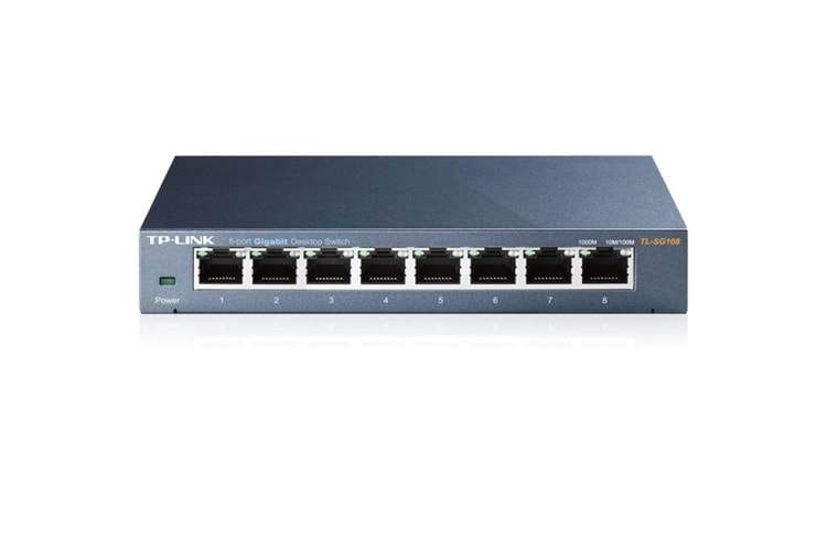 TP-LINK 8-PORT TL-SG108 GIGABIT YÖNETİLEMEZ SWITCH METAL KASA