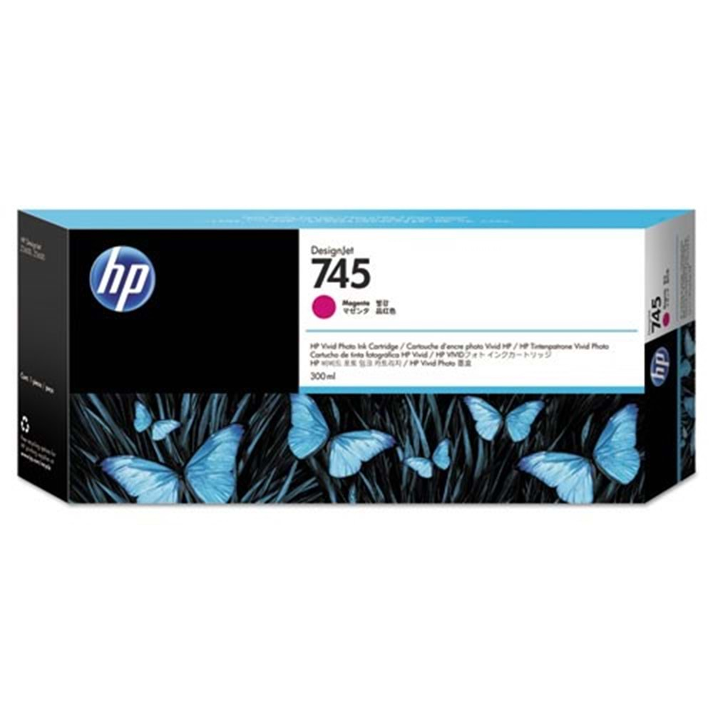 HP F9K01A (745) Macenta 300 Ml Genıs Format Murekkep Kartusu