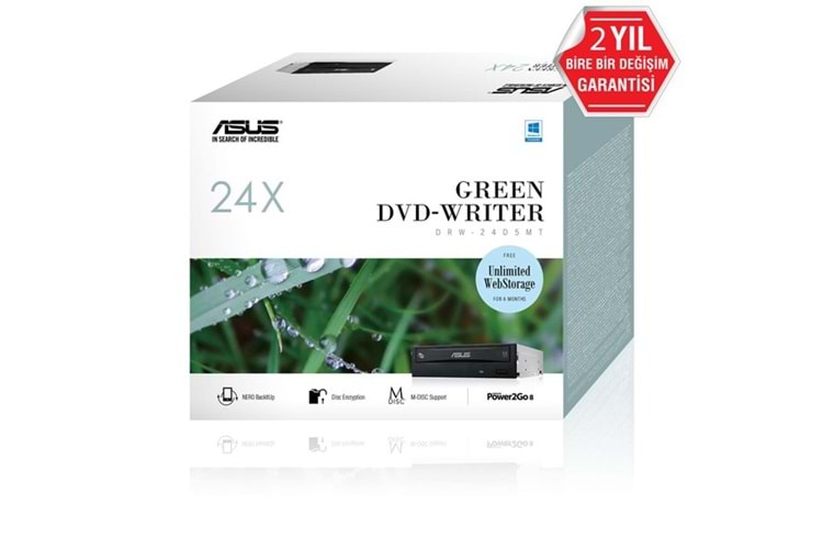 Asus Drw-24D5mt 24X Dahili Dvd Yazıcı Kutulu M-Disc Destekli Siyah