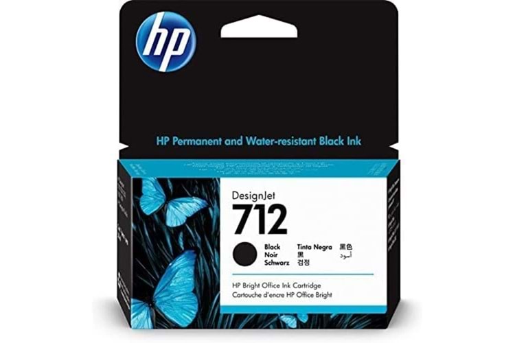 Hp 3Ed70a (712) Sıyah 38 Ml Genıs Format Murekkep Kartusu
