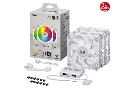 Asus Tuf Tf120 Soğutucu Kasa Radyatör Fanı Beyaz Adreslenebilir Argb 120Mm 3 In 1