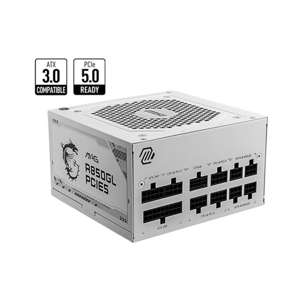 MSI 850W 80+ GOLD A850GL PCIE 5.0 TAM MODÜLER POWER SUPPLY BEYAZ