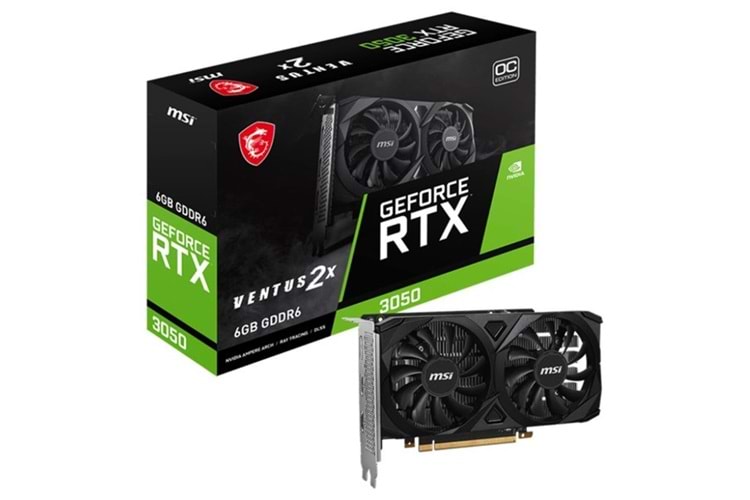 MSI RTX3050 6GB VENTUS 2X 6G OC GDDR6 96bit HDMI DP PCIe 16X v4.0