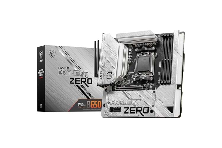 MSI B650M PROJECT ZERO WIFI-6E DDR5 HDMI-DP PCIE 4.0 AM5 mATX