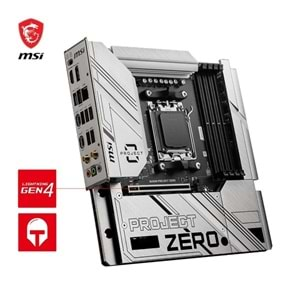 MSI B650M PROJECT ZERO WIFI-6E DDR5 HDMI-DP PCIE 4.0 AM5 mATX