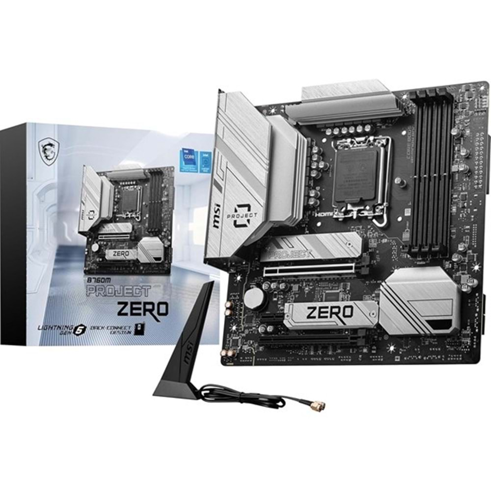 MSI B760M PROJECT ZERO WIFI-6E DDR5 HDMI-DP PCIE 4.0 1700P MATX