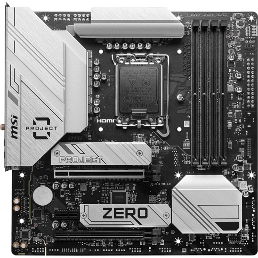 MSI B760M PROJECT ZERO WIFI-6E DDR5 HDMI-DP PCIE 4.0 1700P MATX