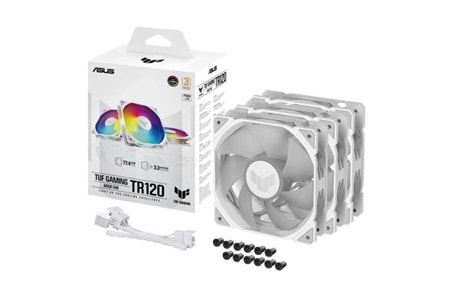 ASUS TUF TR120 ARGB 120mm Beyaz Kasa Fanı 3-lü paket