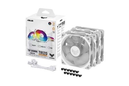ASUS TUF TR120 Reverse ARGB 120mm Beyaz Kasa Fanı 3-lü paket