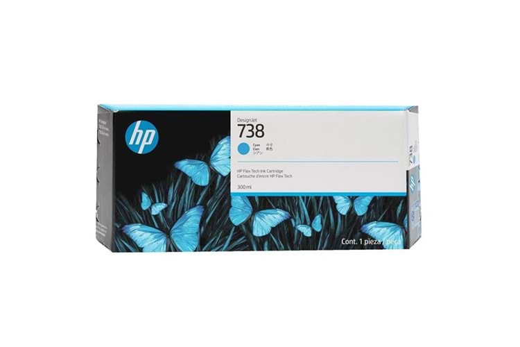 HP 676M6A (738) 300 Ml Cyan Desıgnjet Ink Cartrıdge