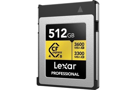 LEXAR 512GB PROFESSIONAL GOLD LCXEXP4512G- RNENG CFEXPRESS 4.0 TYPE-B KART