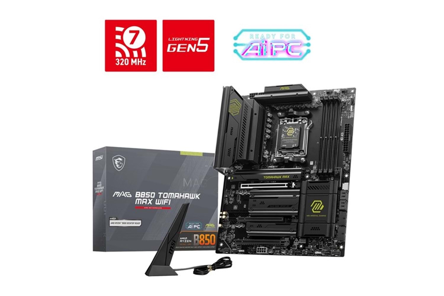 MSI MAG B850 TOMAHAWK MAX WIFI7 DDR5 HDMI-DP PCIE 5.0 AM5 ATX