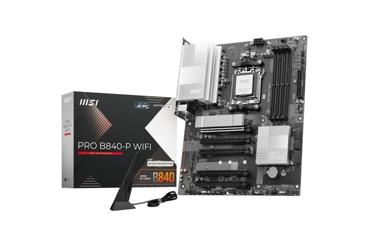 MSI PRO B840-P WIFI7 DDR5 HDMI USBC PCIE 4.0 AM5 ATX