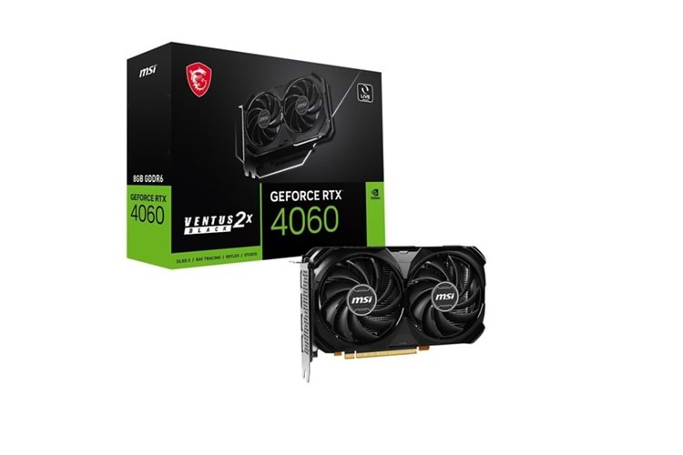 MSI 8GB RTX4060 VENTUS 2X BLACK 8G GDDR6 128bit PCIE 4.0