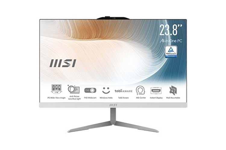 Msı Modern Am242 12M-1692Xtr 23.8 Fhd 16:9 (1920X1080) I5-1235U 16Gb Ddr4 512Gb Ssd Fdos Beyaz Aıo Pc