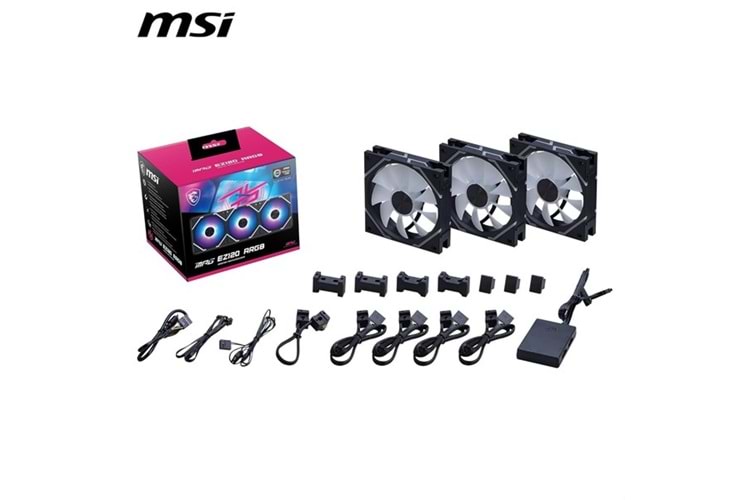 MSI MPG EZ120 ARGB-B KASA FANI+KONTROL ÜNİTESİ 3-lü paket
