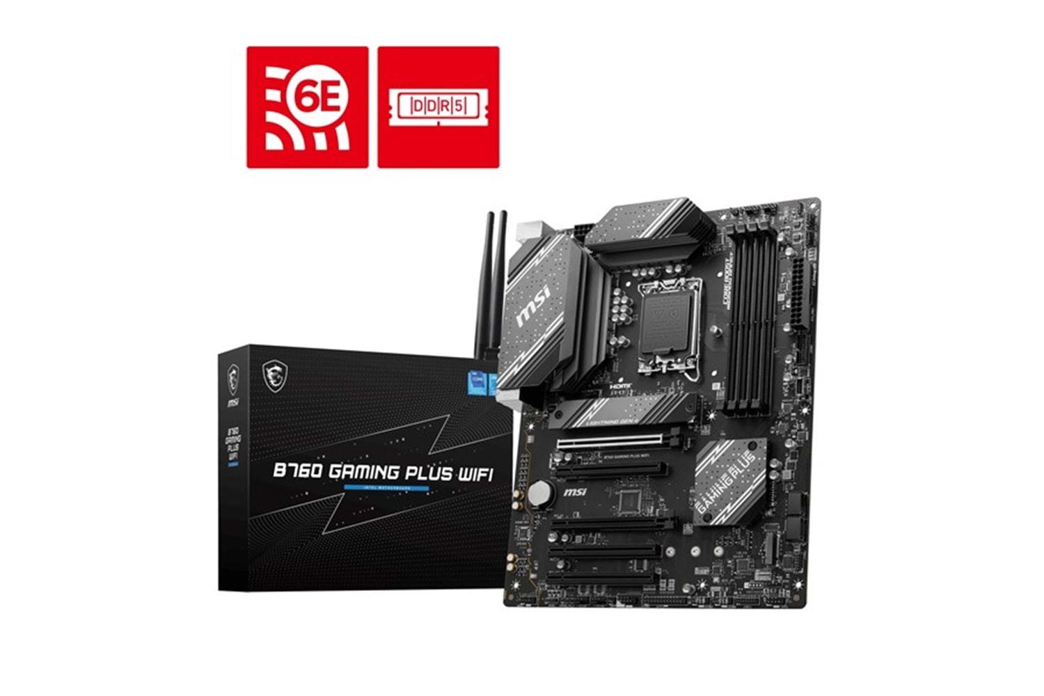 MSI B760 GAMING PLUS WIFI-6E DDR5 HDMI DP PCIE 4.0 1700p ATX