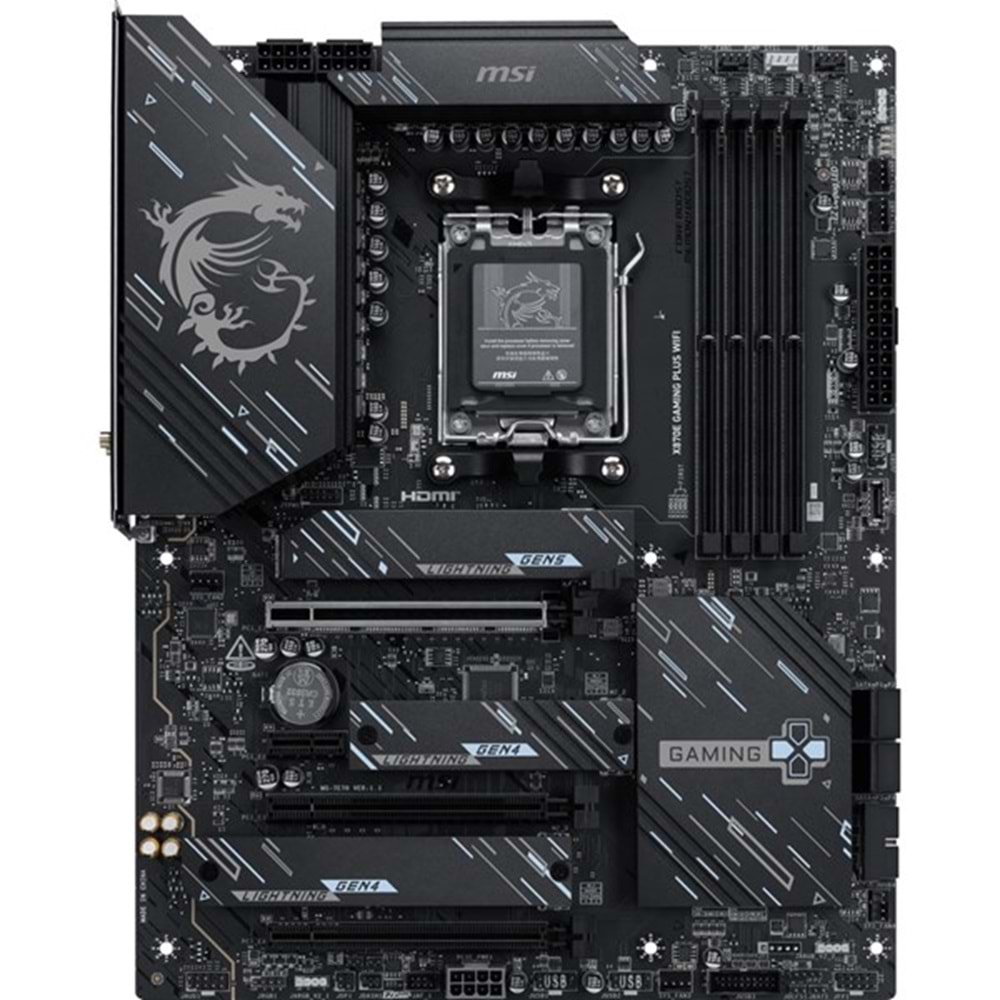 MSI X870E GAMING PLUS WIFI-7 DDR5 8200MHZ(OC) HDMI DP PCIe 16X v5.0 AM5 ATX