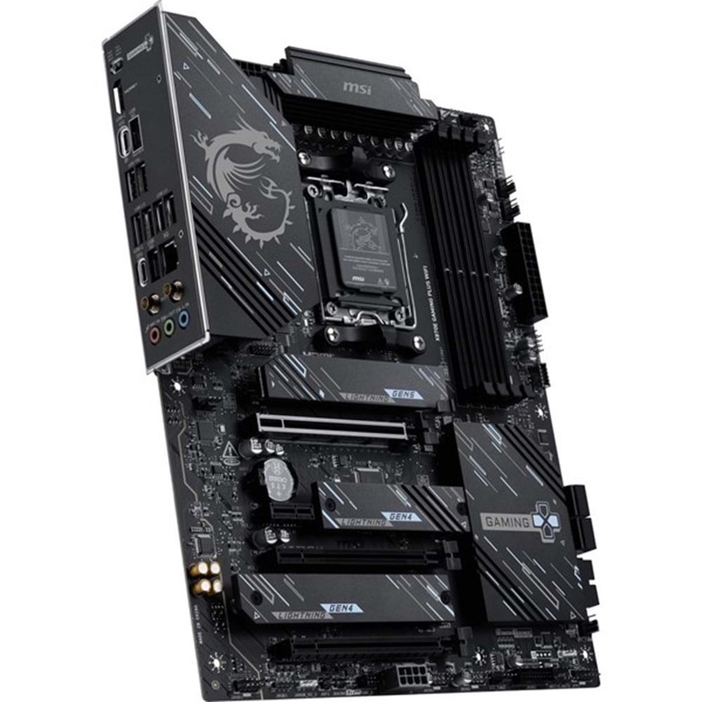 MSI X870E GAMING PLUS WIFI-7 DDR5 8200MHZ(OC) HDMI DP PCIe 16X v5.0 AM5 ATX