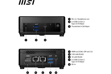 MSI CUBI 5 12M-406BEU CORE i5 1235U-RAM DİSK YOK-FDOS MINI PC