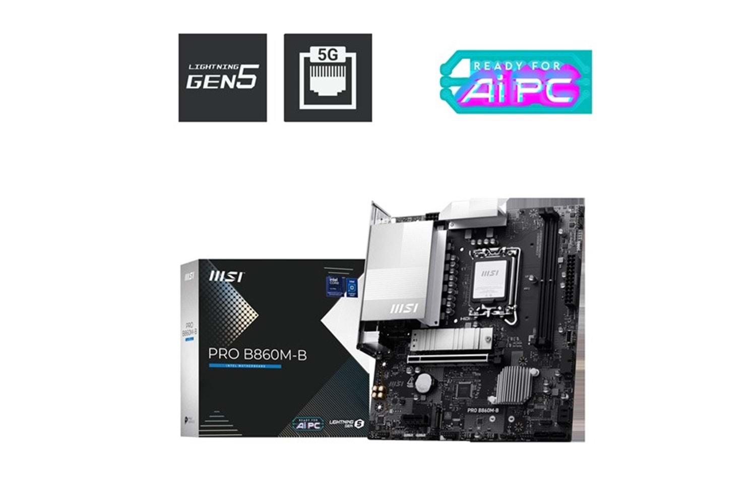 MSI PRO B860M-B DDR5 HDMI-DP TYPEC PCIE 5.0 1851P MATX