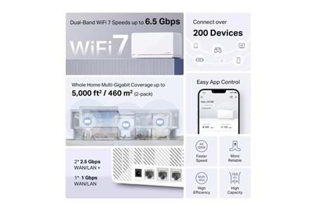 MERCUSYS HALO H37BE (2-Pack) WIFI7 BE6500 DUAL BAND ROUTER 2-li paket