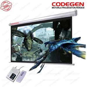 Codegen EX-60 600x450 cm Motorlu Elektrikli Uzaktan Kumandalı Projeksiyon Perdesi (Arkası Siyah Fonlu)