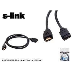 S-link SL-HF10 HDMI M to HDMI F 1m 3D,3V Kablo