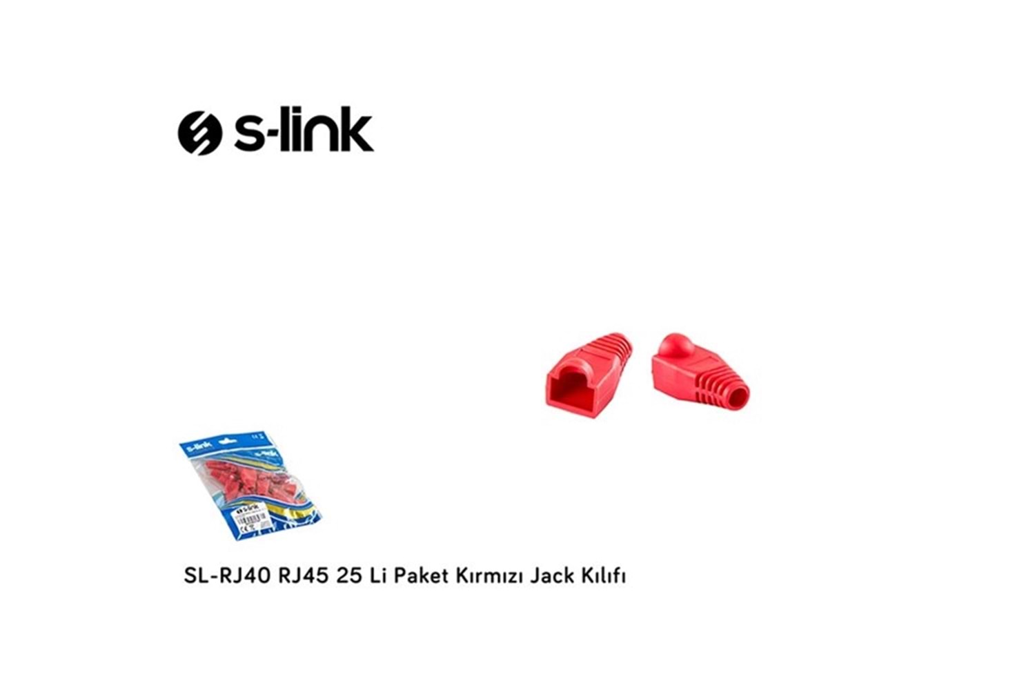 S-link SL-RJ40 RJ45 25 Li Paket Kırmızı Jack Kılıfı