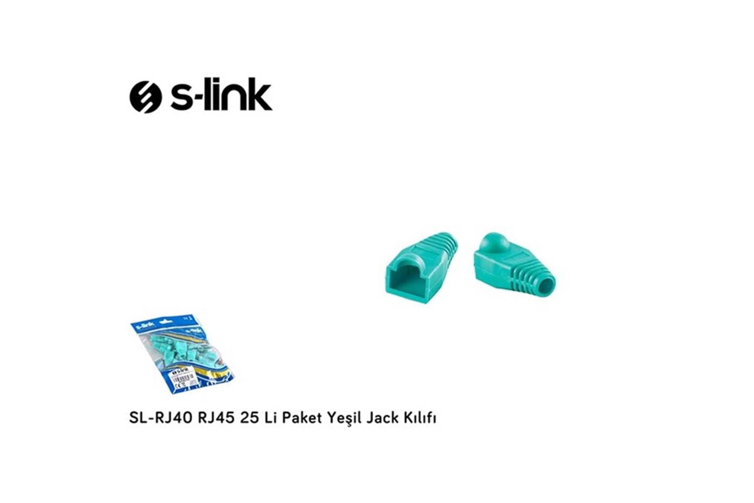 S-link SL-RJ40 RJ45 25 Li Paket Yeşil Jack Kılıfı