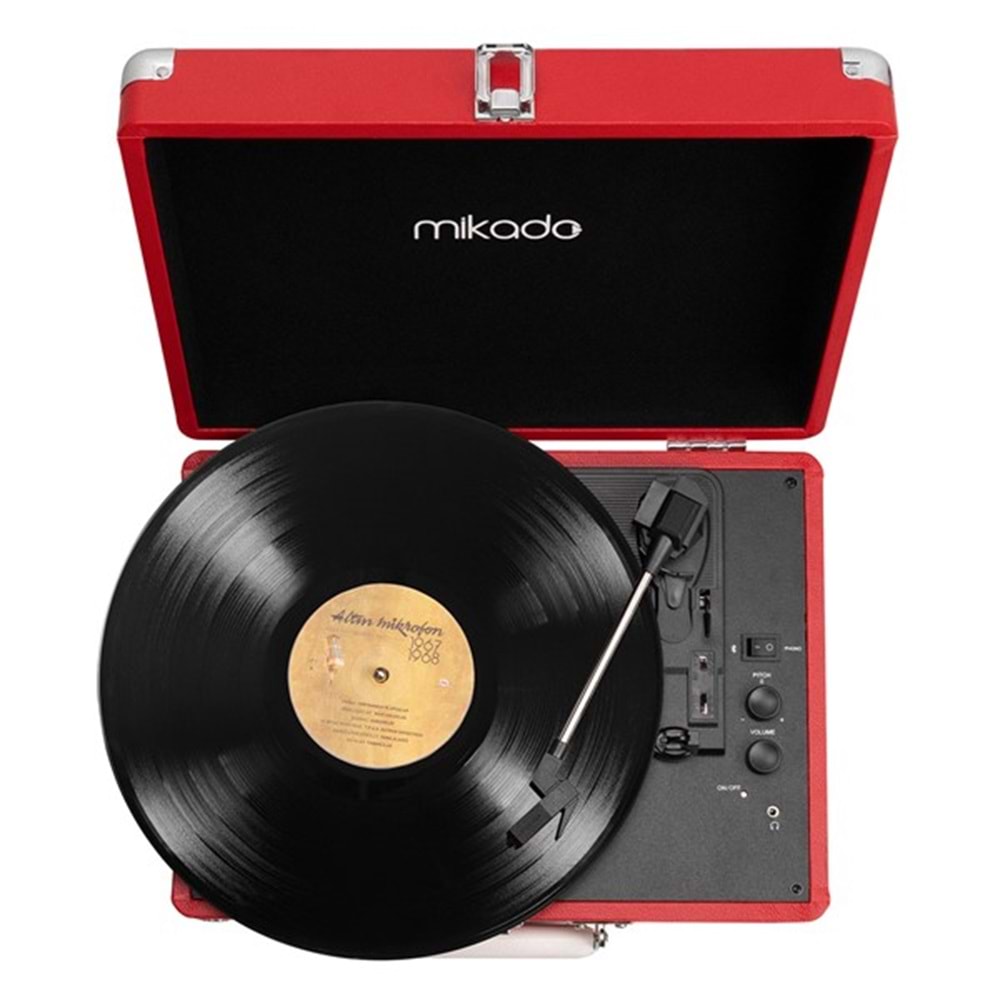 Mikado Nostalgia MN-P317 Kırmızı Pikap+Rca+Bluetooth Destekli Müzik Kutusu