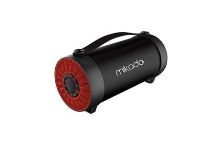Mikado MD-54BT Gerçek 13W RMS USB+SD Süper Bass Bazuka Gövdeli Siyah-Kırmızı Bluetooth Speake