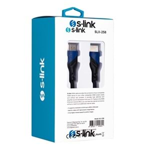 S-link SLX-258 HDMI TO HDMI 3m Altın Uçlu 24K + Kor.Kılıf 1.4 Ver. 3D Kablo