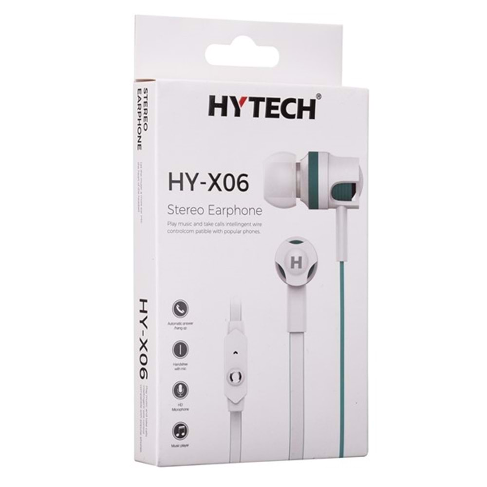 Hytech HY-X06 Mobil Telefon Uyumlu Beyaz/Mavi Kulak İçi Mikrofonlu Kulaklık