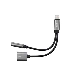 Hytech HY-XO45 Gri 2in1 bluetooth Şarj+Kulaklık Metal Çevirici Adaptör