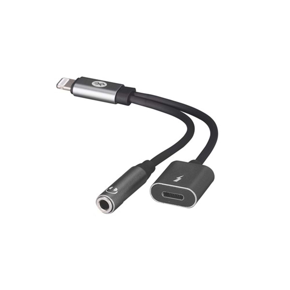 Hytech HY-XO45 Gri 2in1 bluetooth Şarj+Kulaklık Metal Çevirici Adaptör