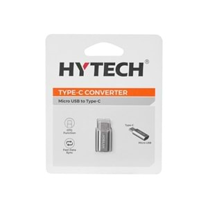 Hytech HY-XO30 Gümüş MicroUSB 5pin F to Type C M Metal Gövdeli Çevirici