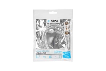 S-link SL-AF2015 Usb2.0 1.5m Şeffaf Uzatma Kablo