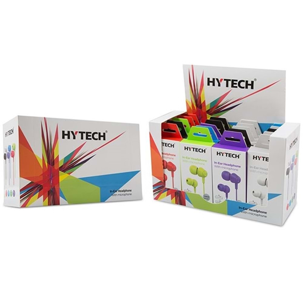 Hytech HY-XK30 20'li iç koli + 2*mor + 2*mavi + 2*yeşil 6*beyaz + 5*siyah + 3*kırmızı Kulak İçi Mikrofonlu Kulaklık