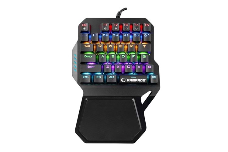 Rampage KB-R77 PALM USB Rainbow Backlight Outemu Blue Switch Mekanik 36 Tuşlu Mini Gaming Oyuncu Klavyesi