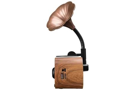 Mikado MN-S19 Ahşap Usb+Aux+Tf Kart+Bluetooth Klasik RETRO GRAMOFON Müzik Kutusu