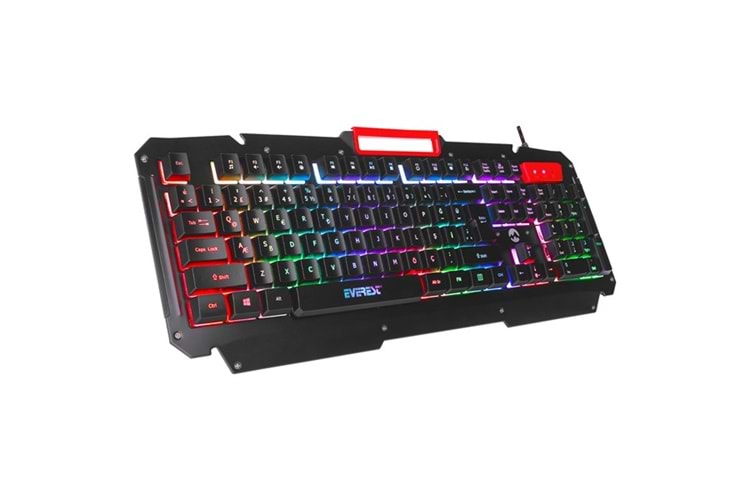 EVEREST KB-R800 METAFOR USB Gökkuşağı Aydınlatmalı Q Metal Yüzey Gaming Oyuncu Klavyesi