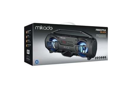Mikado MD-BT38 Freestyle Siyah Işıklı BT/TF/USB/AUX/TWS Kablosuz MP3 Oynatıcı Hoparlör