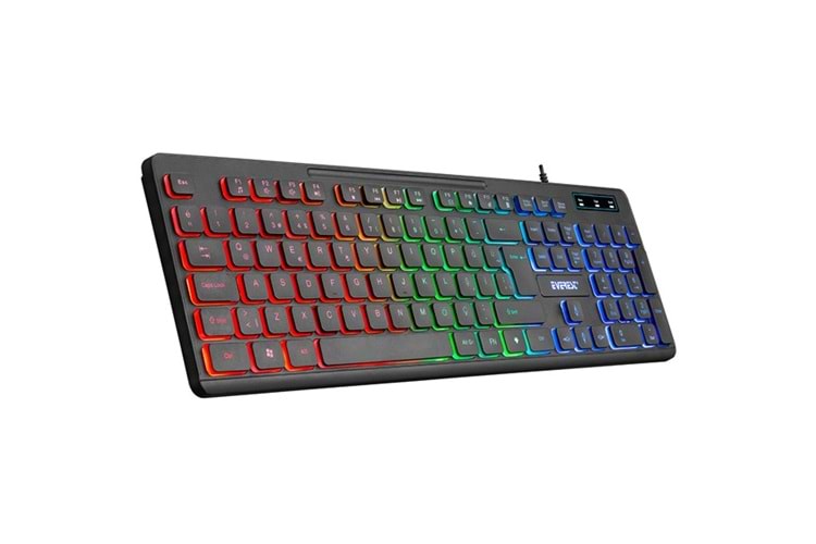 EVEREST KB-120 Sleek Siyah USB Gökkuşağı Aydınlatmalı Q Gaming Oyuncu Klavyesi